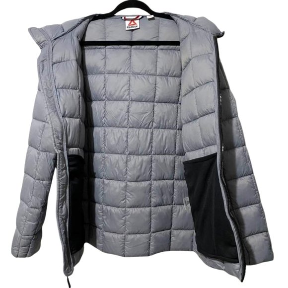 NWT Reebok Glacier Shield Puffer Zip Up Hooded Jacket With Pockets - Picture 9 of 15
